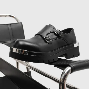 Men Casual Leather Shoes Fashion Derby Round-Toe Toe Trendy 1
