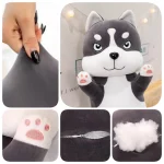 110Cm Giant Husky Plush Pillow Funny Serious Face Big Dog 5 | PricZone
