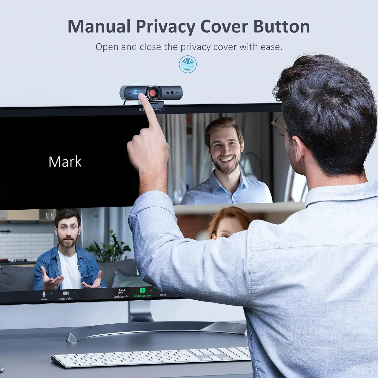 1080P Webcam with Windows Hello and Auto Privacy Shutter 10