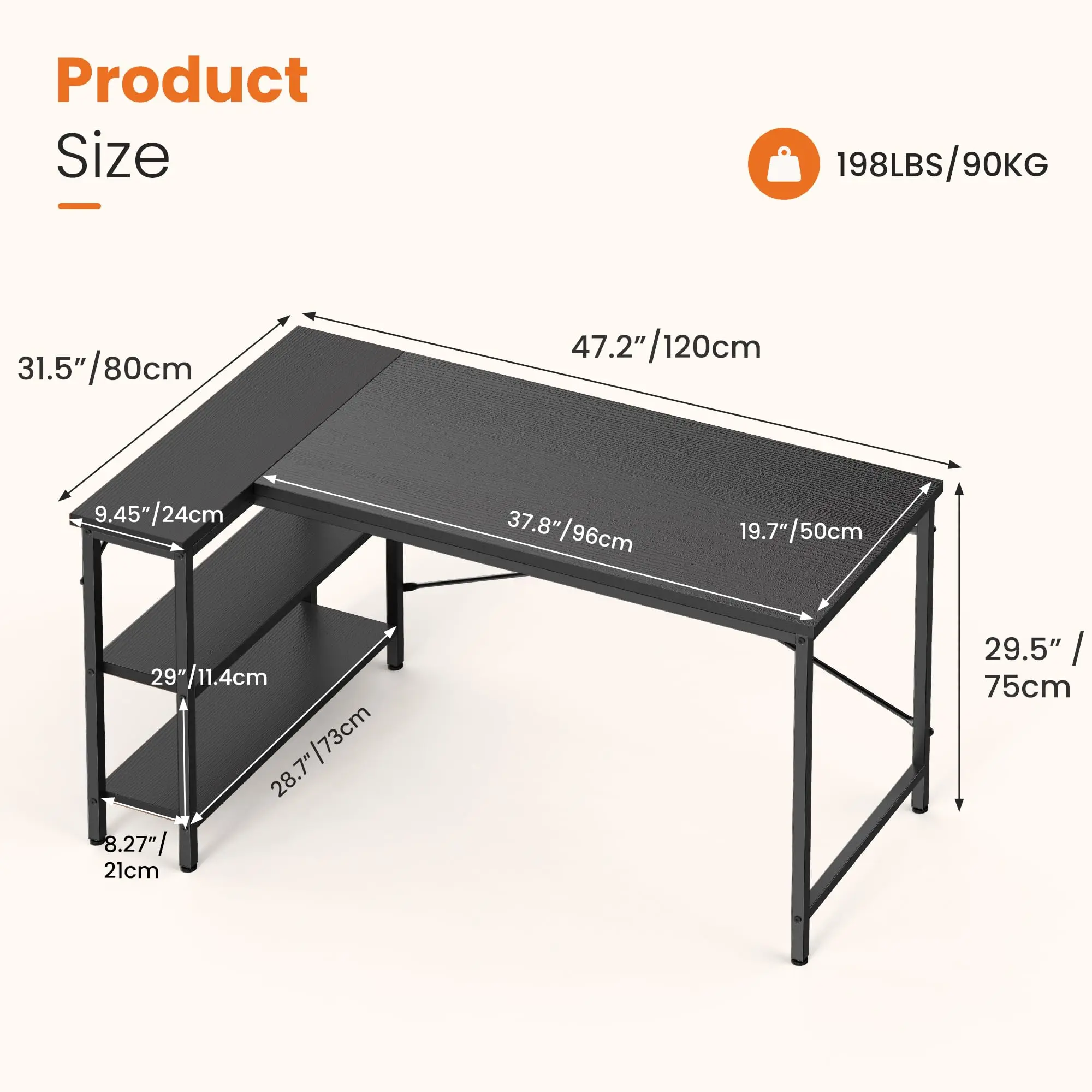 L Shaped Computer Desk with Reversible Storage Shelves 3 | PricZone L Shaped Computer Desk with Reversible Storage Shelves 3 | PricZone
