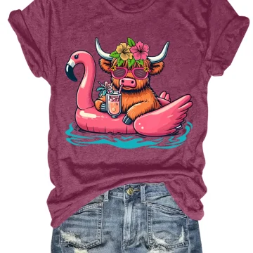 Plus Size Tank Top Bull On Flamingo Float Summer 2