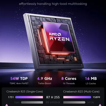 Amd Ryzen 7 H225 Gaming PC 32Gb Lpddr5 1Tb SSD 1