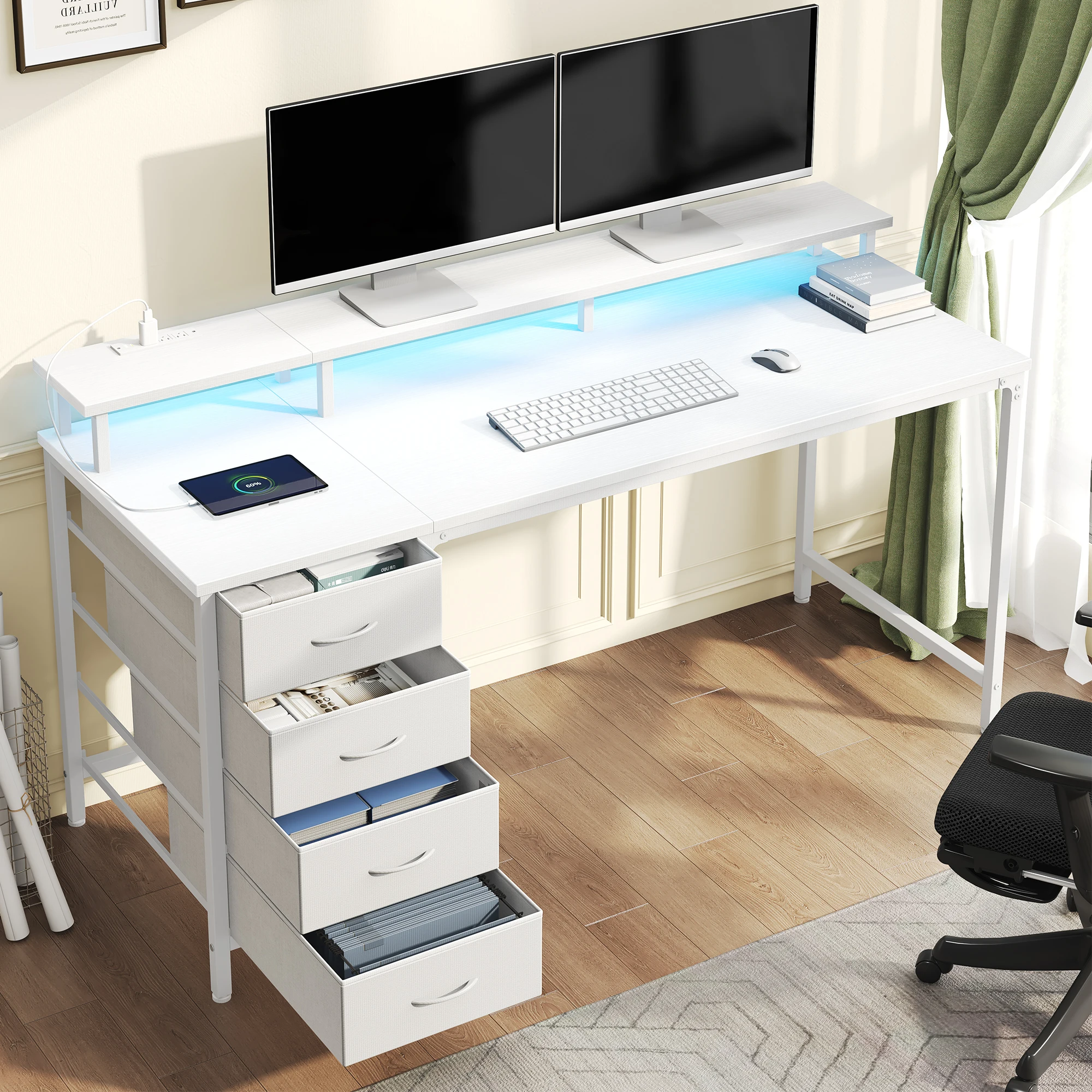 40In47In Gaming Computer Desk with Storage and LED Lights 1 | PricZone 40In 47In Gaming Computer Desk with Storage and LED Lights 1 | PricZone