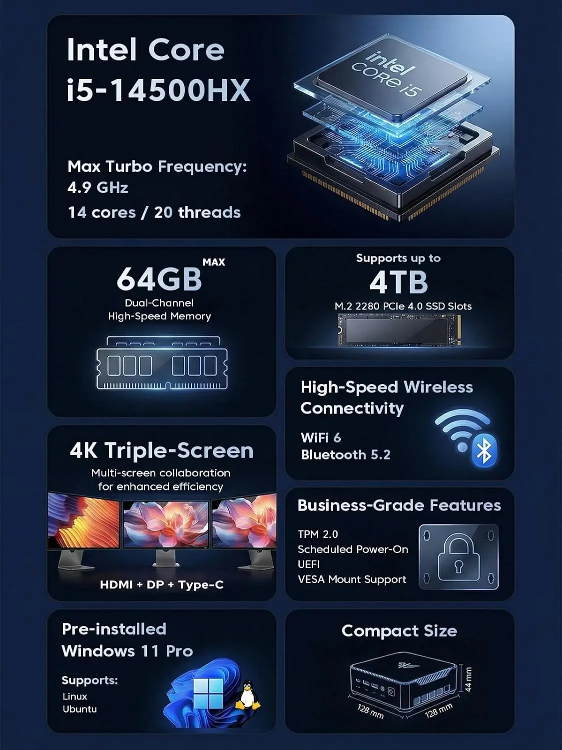 Acemagic H2 Mini PC Intel Core I514500Hx 16Gb Ddr4 512Gb 1 | PricZone Acemagic H2 Mini PC Intel Core I5 14500Hx 16Gb Ddr4 512Gb 1 | PricZone