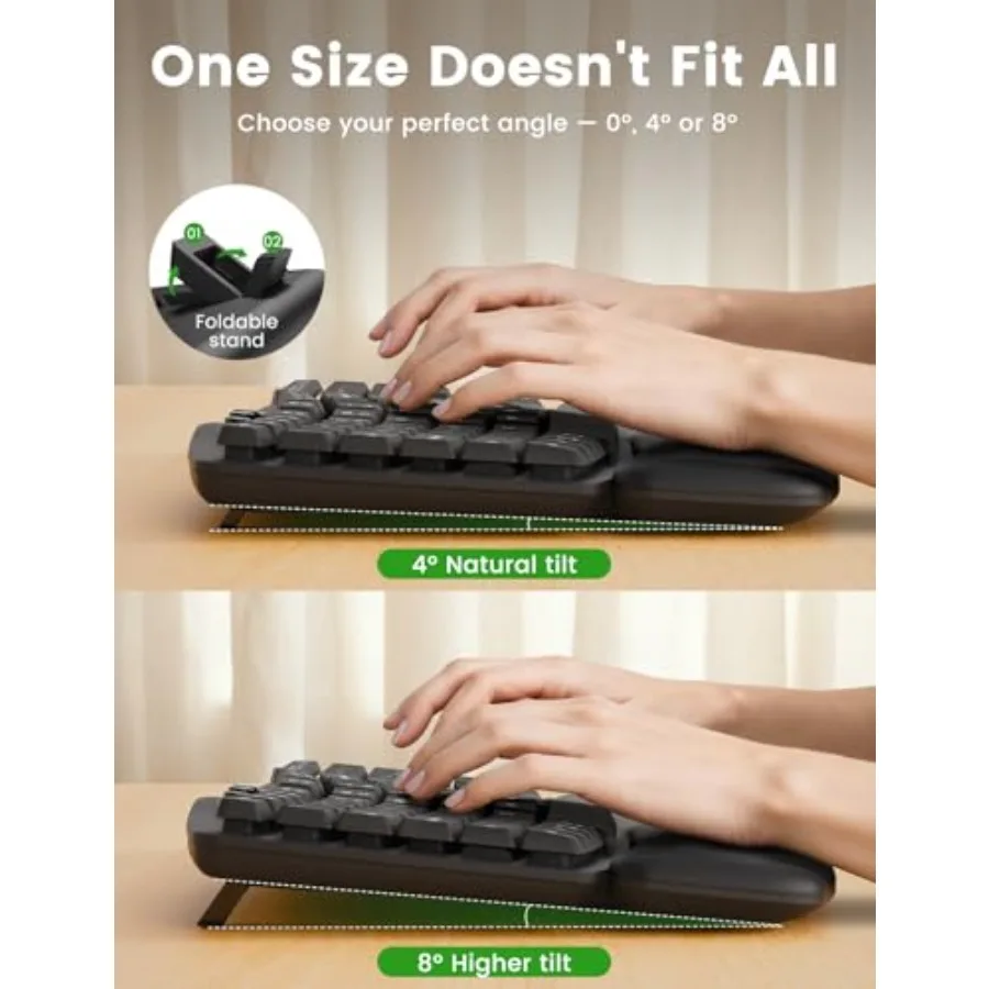 Wireless Keyboard and Mouse Combo Ma41 30Db Quiet Ergonomic 12