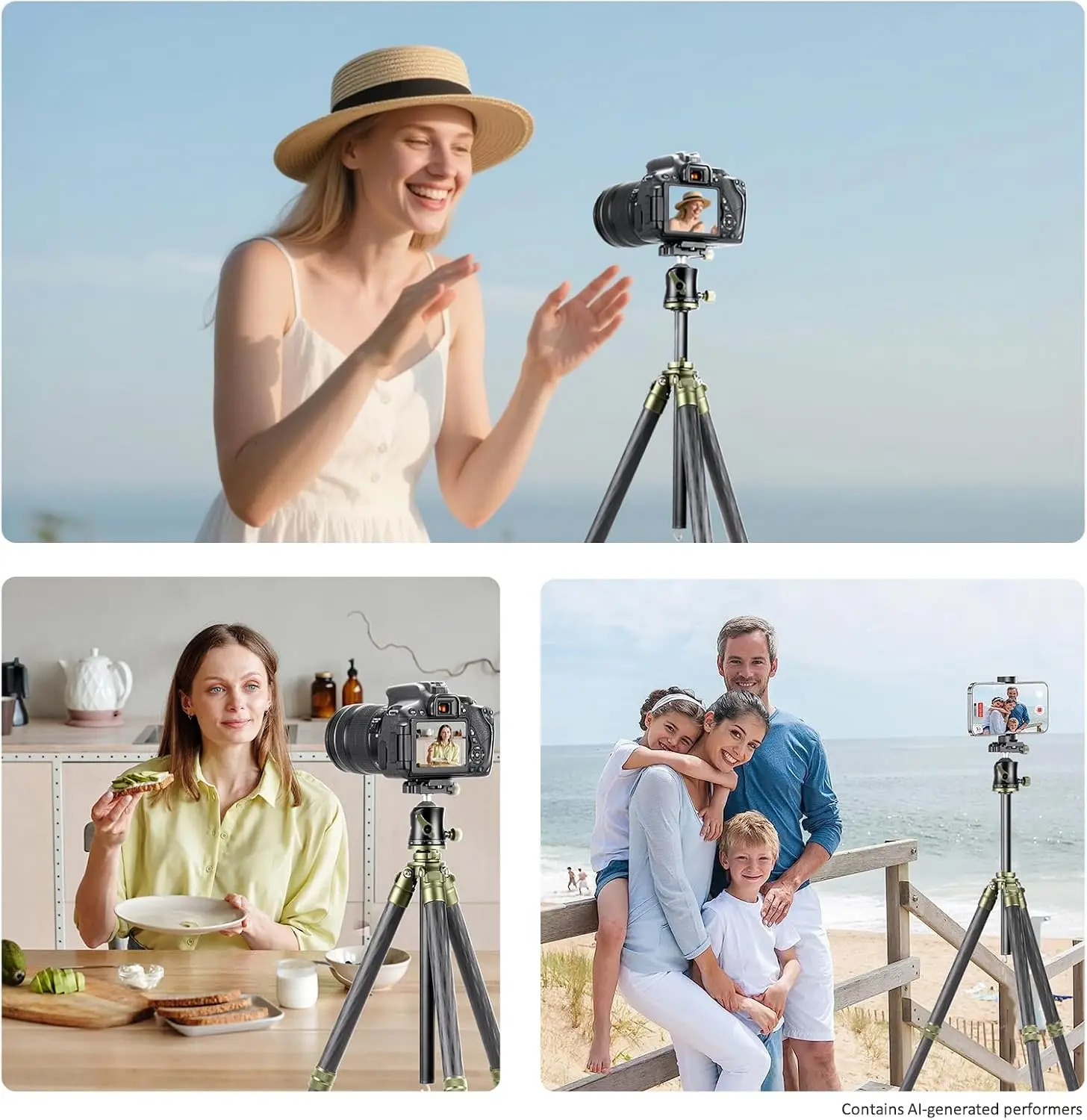 Travel Camera Tripod with Ball Head Compact Carbon Fiber 12
