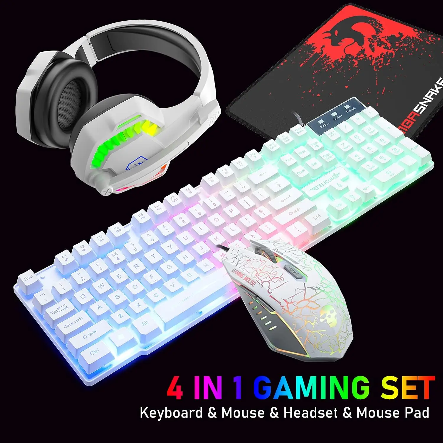 Mambasnake T11 UK Gaming Keyboard Mouse Headset Combo Set 1 | PricZone Mambasnake T11 UK Gaming Keyboard Mouse Headset Combo Set 1 | PricZone
