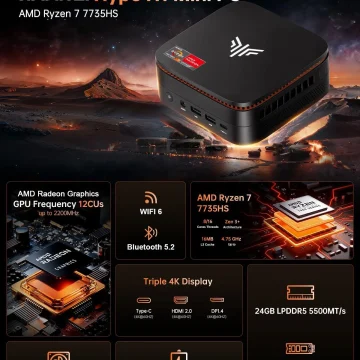 Amd R7 7735Hs 8-Core 24Gb Lpddr5 1Tb SSD Desktop PC 1