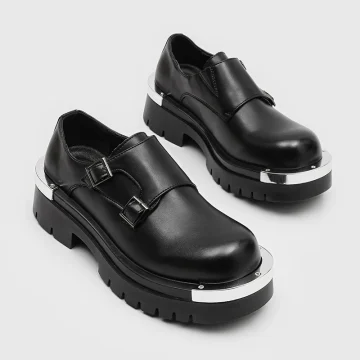 Men Casual Leather Shoes Fashion Derby Round-Toe Toe Trendy 2