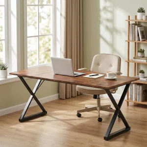 Wooden Computer Desk with Metal Legs for Home Office product image