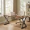 Wooden Computer Desk with Metal Legs for Home Office