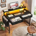 Enhomee 378 Inch RGB LED Study Desk with Monitor Stand 3 | PricZone