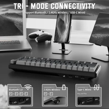 Attack Shark X66 65% Wireless Mechanical Keyboard with Knob 2