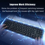 Left Handed Ergonomic FullSize Dual USB Interface Keyboard 1 | PricZone Hands typing on a glowing laptop keyboard with blue digital network visuals conveying improved work efficiency | PricZone