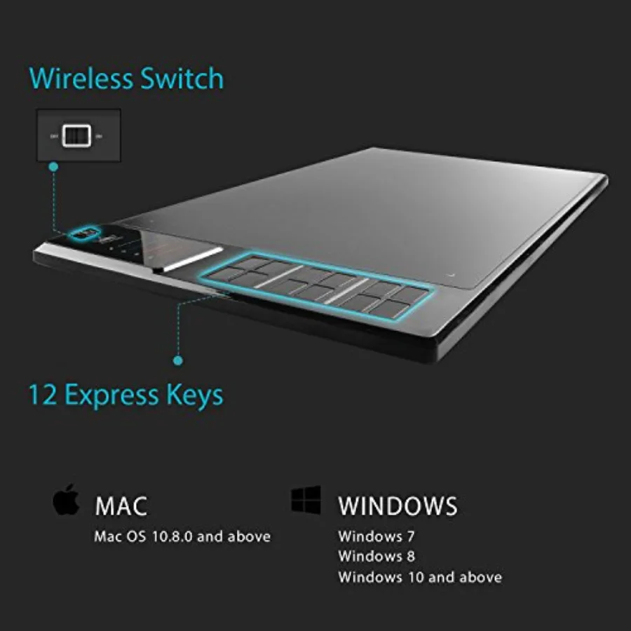Wh1409 Wireless Graphic Drawing Tablet with 8192 Pen 10