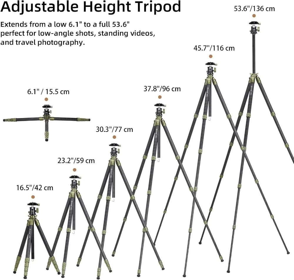 Travel Camera Tripod with Ball Head Compact Carbon Fiber 5 | PricZone Travel Camera Tripod with Ball Head Compact Carbon Fiber 5 | PricZone