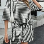 Striped Athleisure 2 Piece Sweatsuit Set 2 | PricZone Striped Athleisure 2 Piece Sweatsuit Set 2 | PricZone