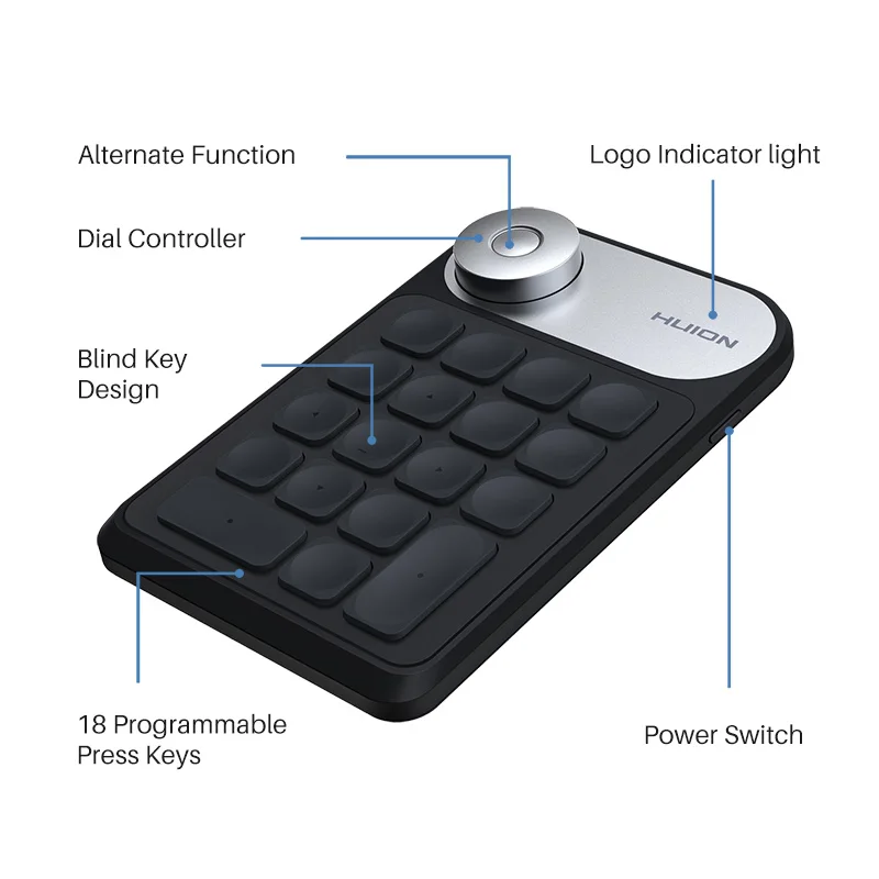 Huion Wireless Keyboard Bluetooth 50 Connection Keydial 6 | PricZone Huion Wireless Keyboard Bluetooth 50 Connection Keydial 6 | PricZone