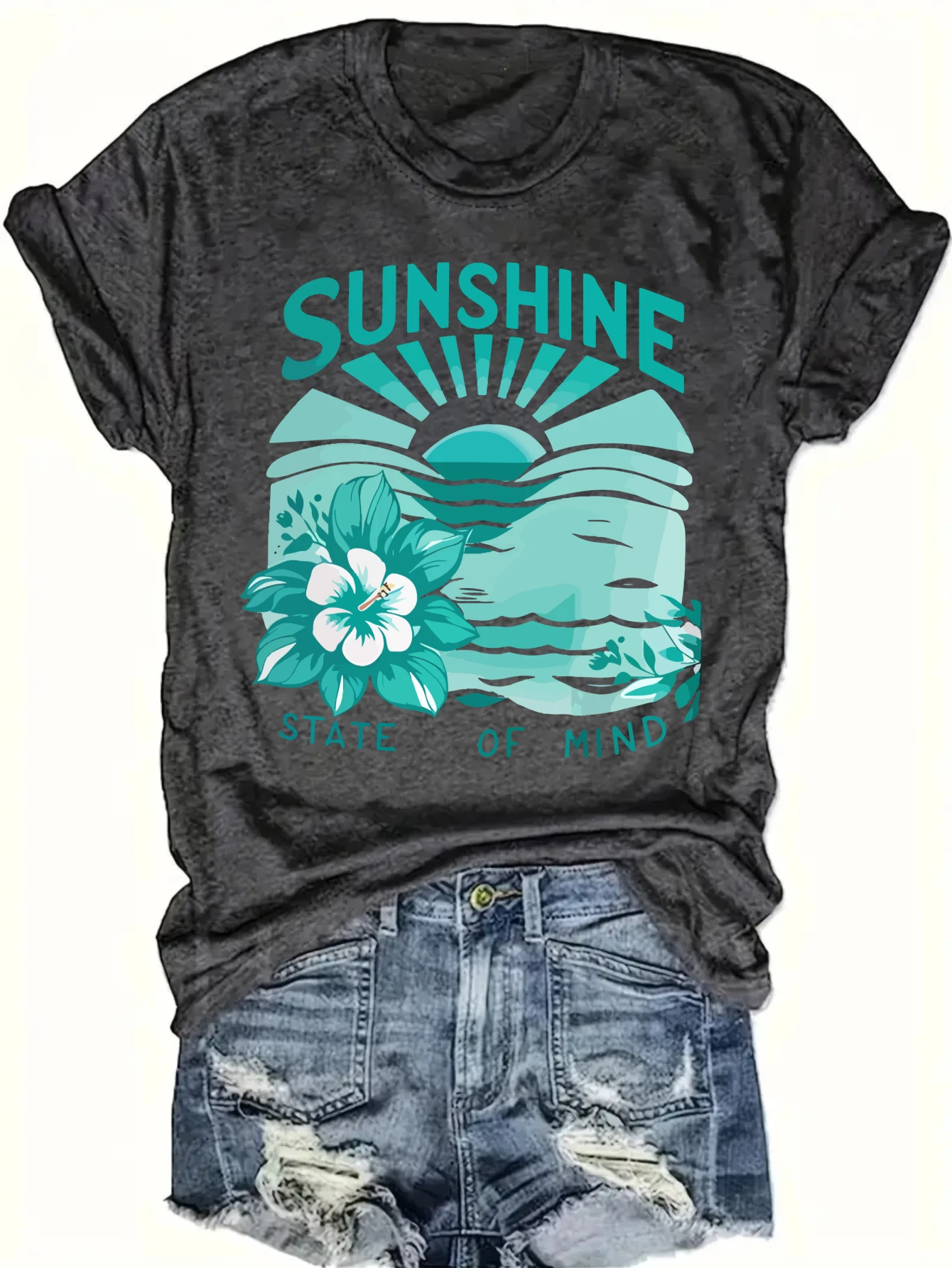 Plus Size Sunshine State Of Mind Flower Tank Top 1 | PricZone Plus Size Sunshine State Of Mind Flower Tank Top 1 | PricZone