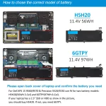 Dell XPS 15 9570 9560 7590 Laptop Battery 114V 97Wh 5 | PricZone