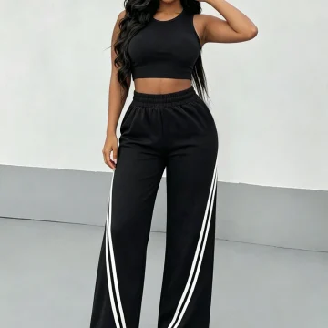 Ummer Women Tank Top Striped Wide Leg Pants Casual 2 Piece 1 | PricZone