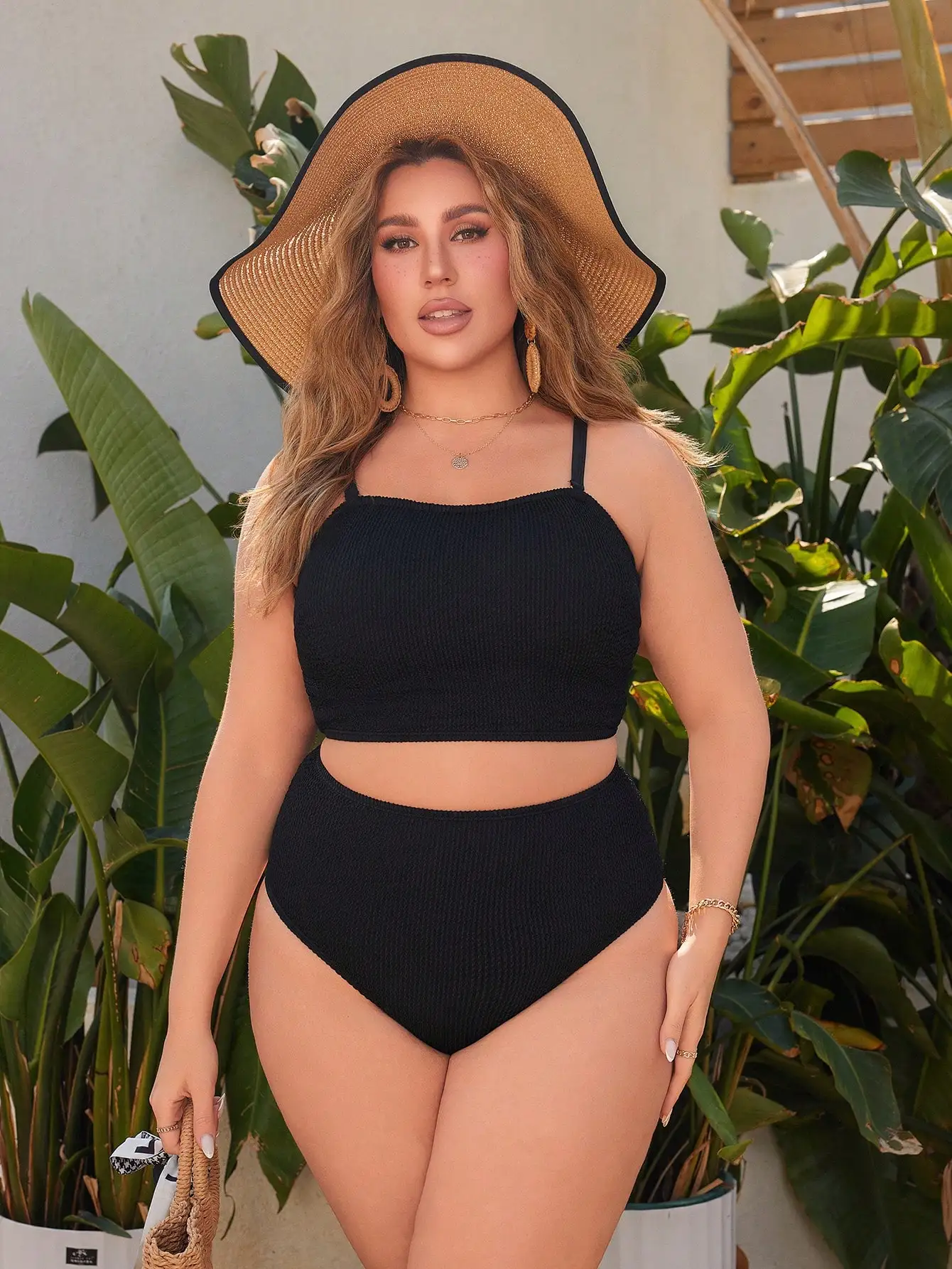 Plus Size 2 Piece Bikini Set with High Waisted Brief 3 | PricZone Plus Size 2 Piece Bikini Set with High Waisted Brief 3 | PricZone