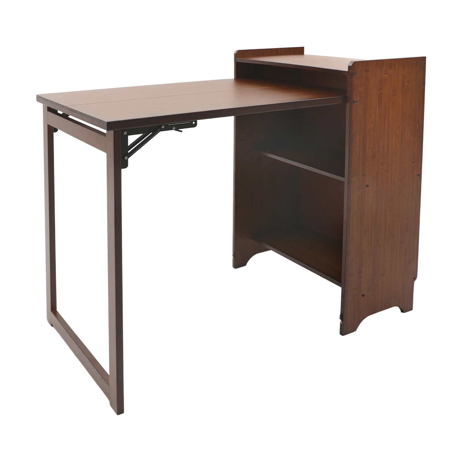 Foldable Bamboo Computer Desk with Storage Shelves 7 | PricZone Foldable Bamboo Computer Desk with Storage Shelves 7 | PricZone
