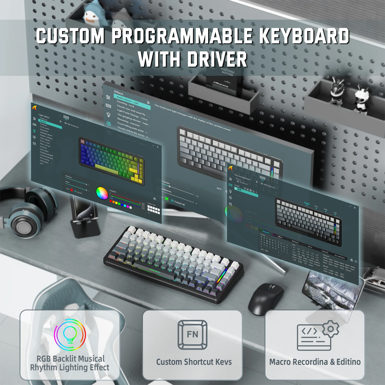 Attack Shark M86 Pro Wireless Mechanical Keyboard TriMode 4 | PricZone Attack Shark M86 Pro Wireless Mechanical Keyboard Tri Mode 4 | PricZone