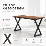 Wooden Computer Desk with Metal Legs for Home Office 4 | PricZone Wooden Computer Desk with Metal Legs for Home Office 4 | PricZone