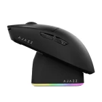 Black AJAZZ VR headset with glossy finish and built in side controllersvents visible on the curved shell | PricZone