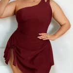 Plus Size Women One Piece Swimsuit Side Tie Casual Summer 5 | PricZone