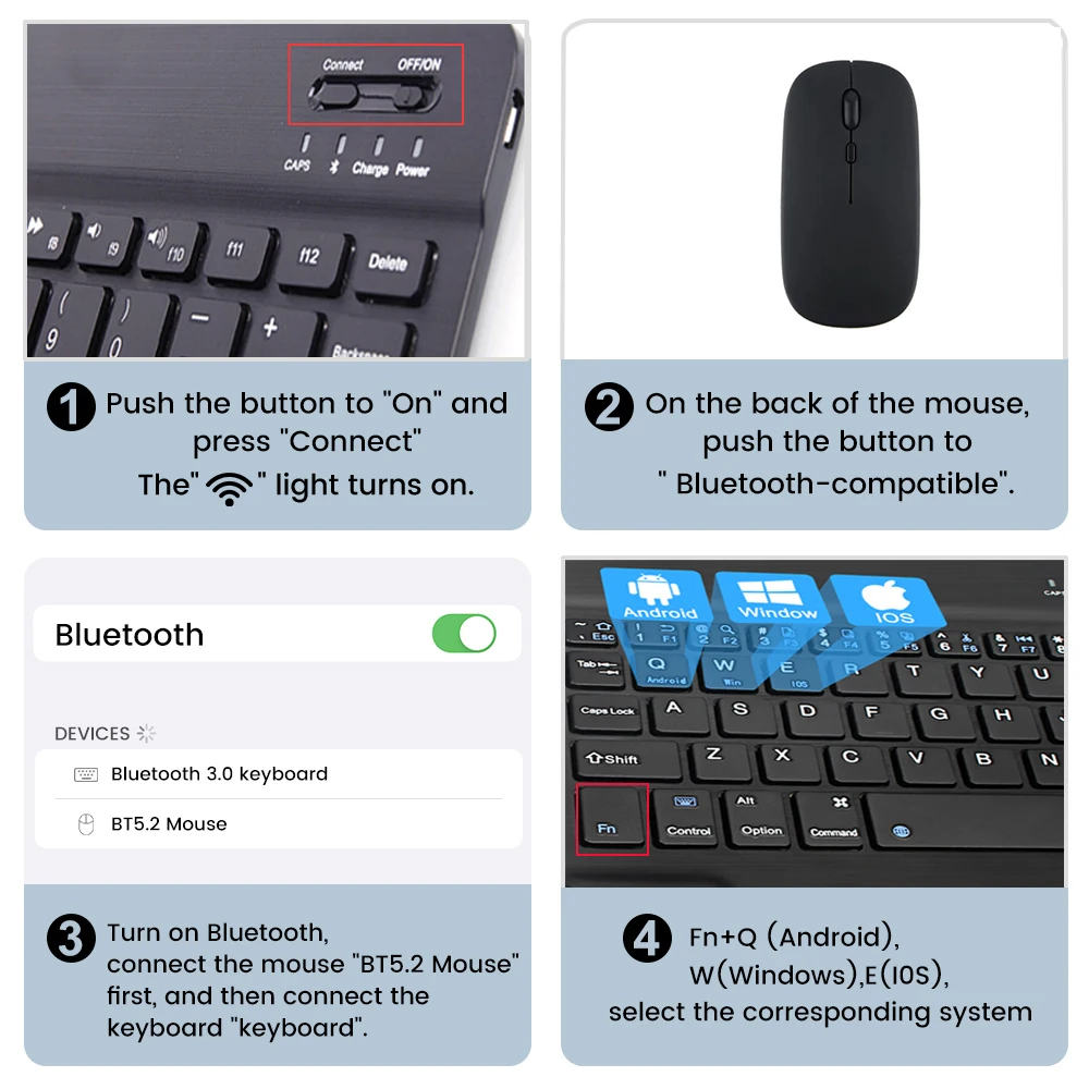 Wireless Keyboard Mouse for iOS Android Windows 18