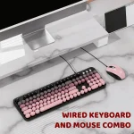 Retro Typewriter Keyboard Mouse Combo Wired Gradient Round 4 | PricZone