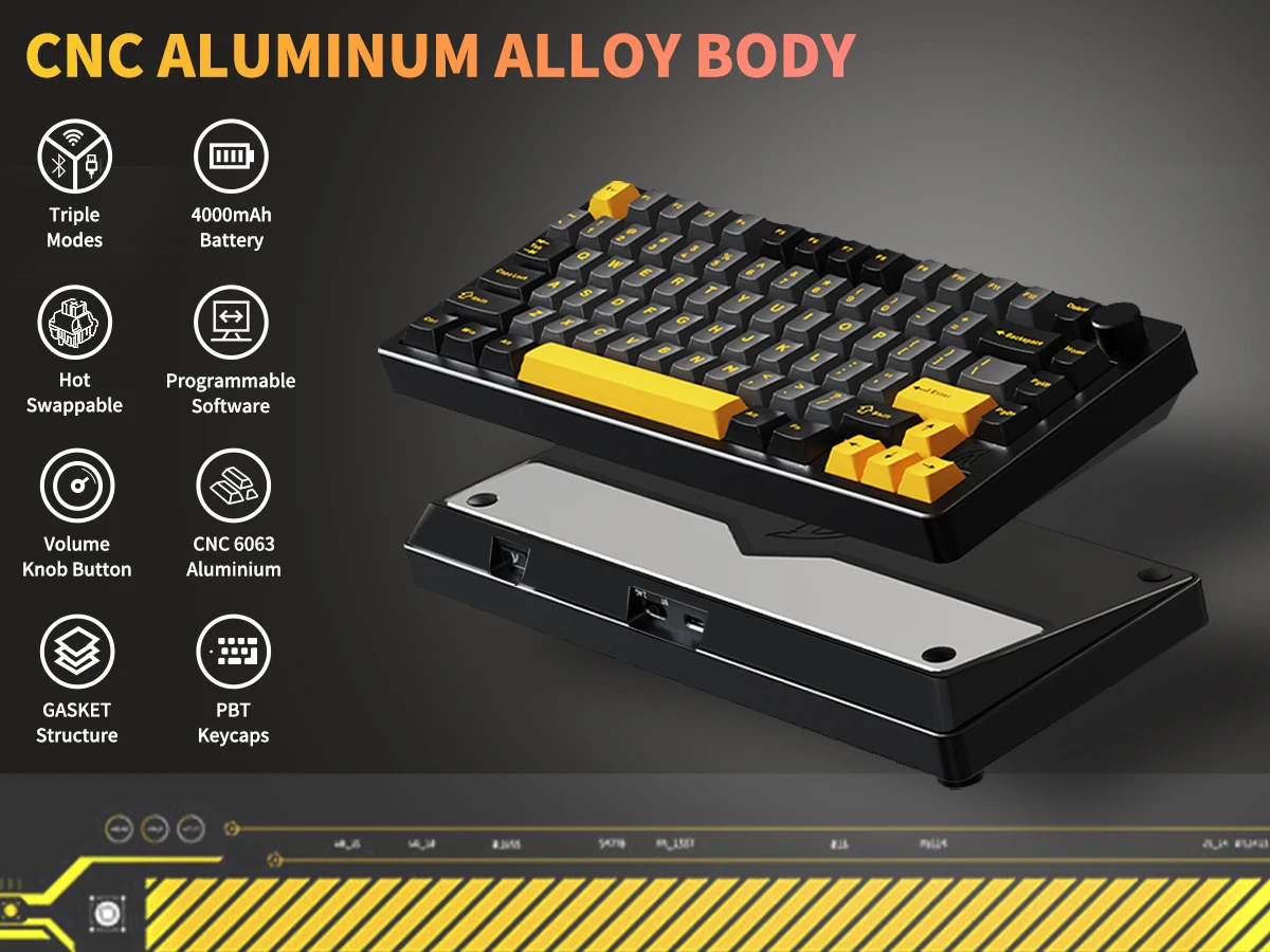 Attack Shark X86 75% Aluminum Cnc Wireless Mechanical 12