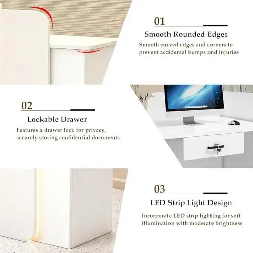 Reception Desk with Lockable Drawers and Checkout Counter 5 | PricZone Reception Desk with Lockable Drawers and Checkout Counter 5 | PricZone