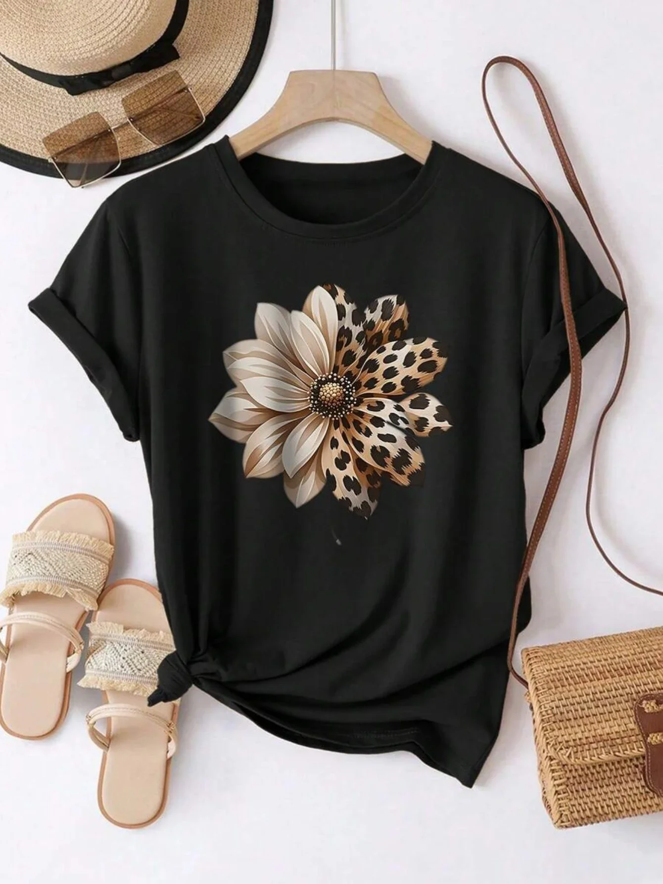 Leopard Print Plus Size Womens Casual TShirt 1 | PricZone Leopard Print Plus Size Womens Casual T Shirt 1 | PricZone