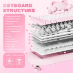 Yunzii C68 Wireless Gaming Keyboard Hi Fi Cute Cat Custom 4 | PricZone