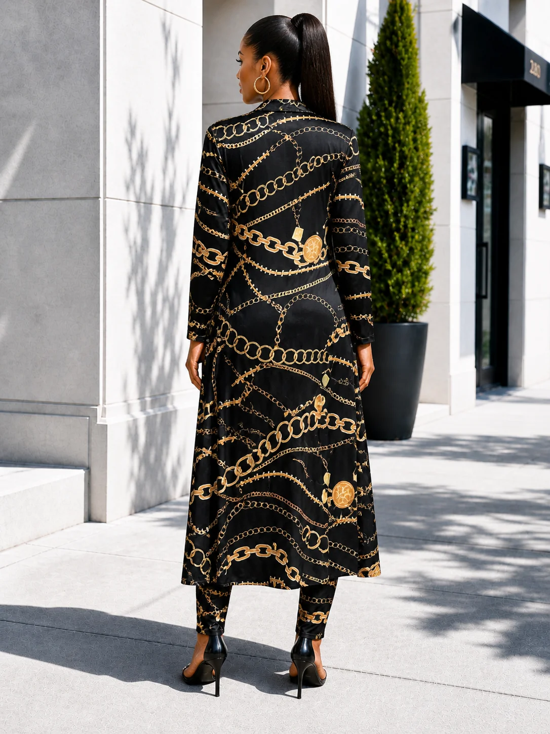 2Piece Long Sleeve Printed Pants Set with Cardigan 2 | PricZone 2 Piece Long Sleeve Printed Pants Set with Cardigan 2 | PricZone