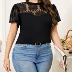 Plus Size Summer Lace Patchwork Blouse 5 | PricZone
