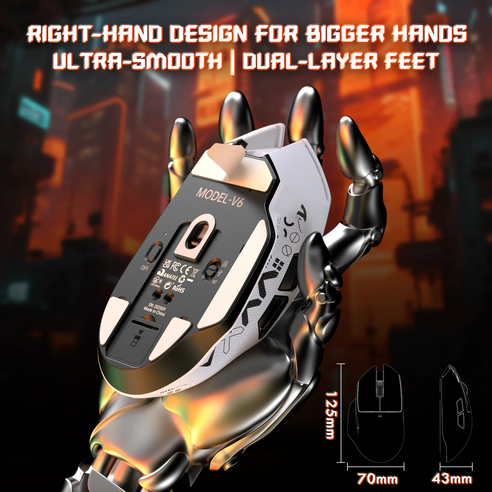 Attack Shark V6 65G Wireless Gaming Mouse RGB Magnetic 6 | PricZone Attack Shark V6 65G Wireless Gaming Mouse RGB Magnetic 6 | PricZone