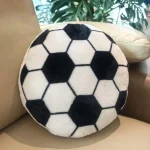 Soccer Ball Plush Pillow Round Fluffy Flannel Throw Cushion 1 | PricZone Soccer Ball Plush Pillow Round Fluffy Flannel Throw Cushion 1 | PricZone