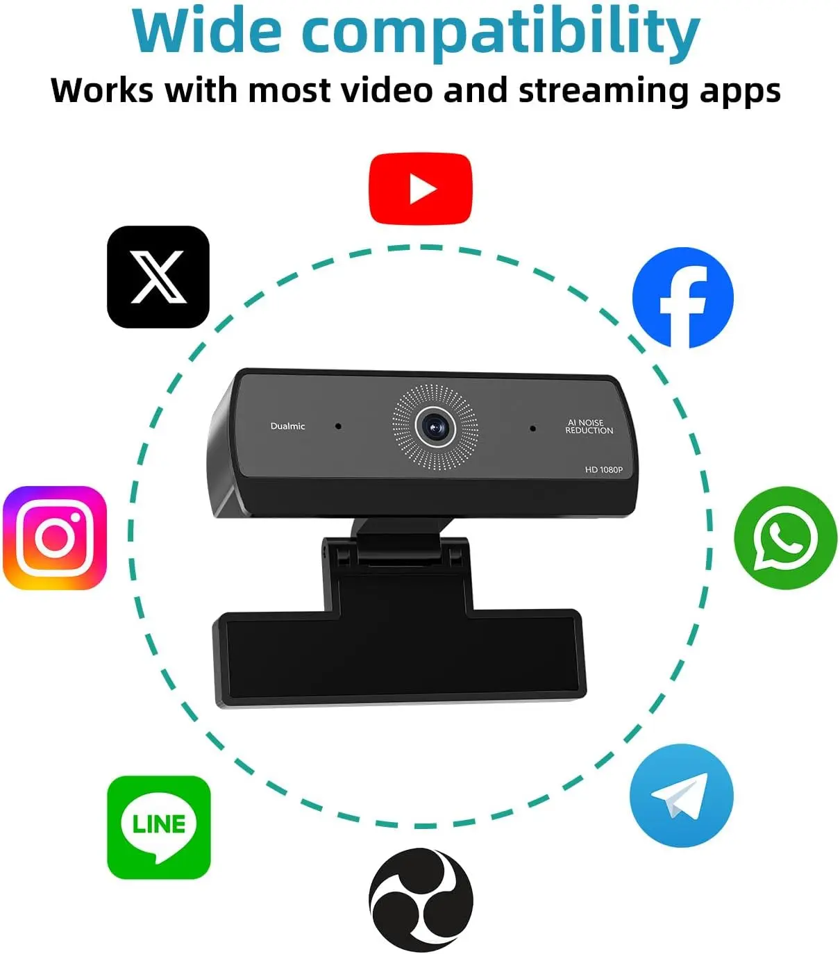 HD 1080P USB Webcam for PC Plug and Play Computer Camera 8