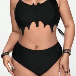 Bat Style Gothic Halter Bikini Set Plus Size Adjustable 1 | PricZone