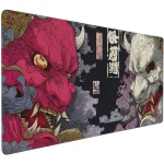 Wide decorative poster featuring a vivid pink dragon and a white dragon facing each other among stylized clouds and Japanese text | PricZone