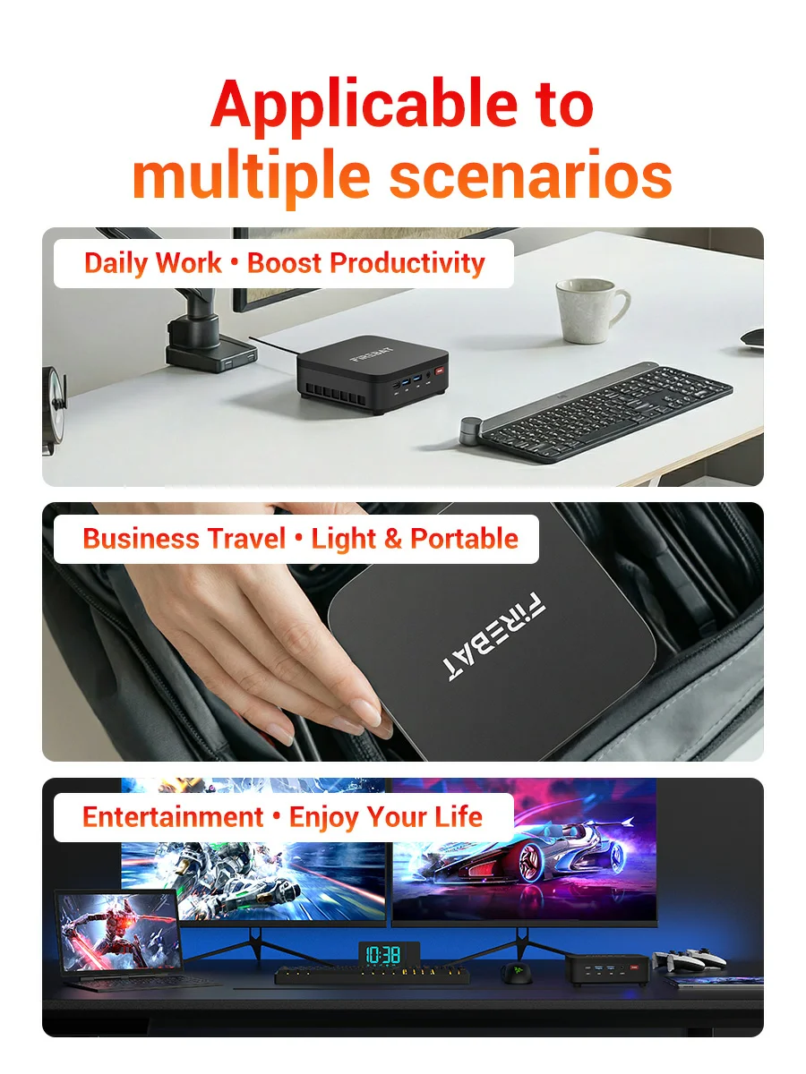 Firebat R3 Mini PC Amd Ryzen7 7730U Ryzen5 7430U Ryzen3 13