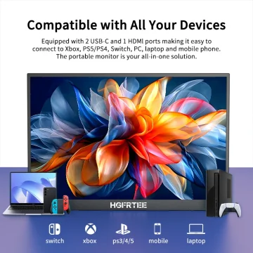 Hgfrtee 18.5 Inch Gaming Monitor 100Hz 1080P Display 1