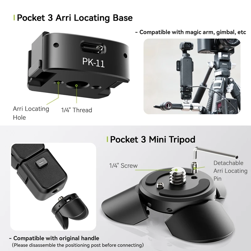 Ulanzi Pk08 Pk11 Pocket 3 Mini Tripod Kit for Dji Osmo 5 | PricZone Ulanzi Pk 08 Pk 11 Pocket 3 Mini Tripod Kit for Dji Osmo 5 | PricZone