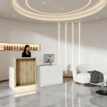 79In 2 Person Reception Desk with LED Light and Drawers 5 | PricZone 79In 2 Person Reception Desk with LED Light and Drawers 5 | PricZone