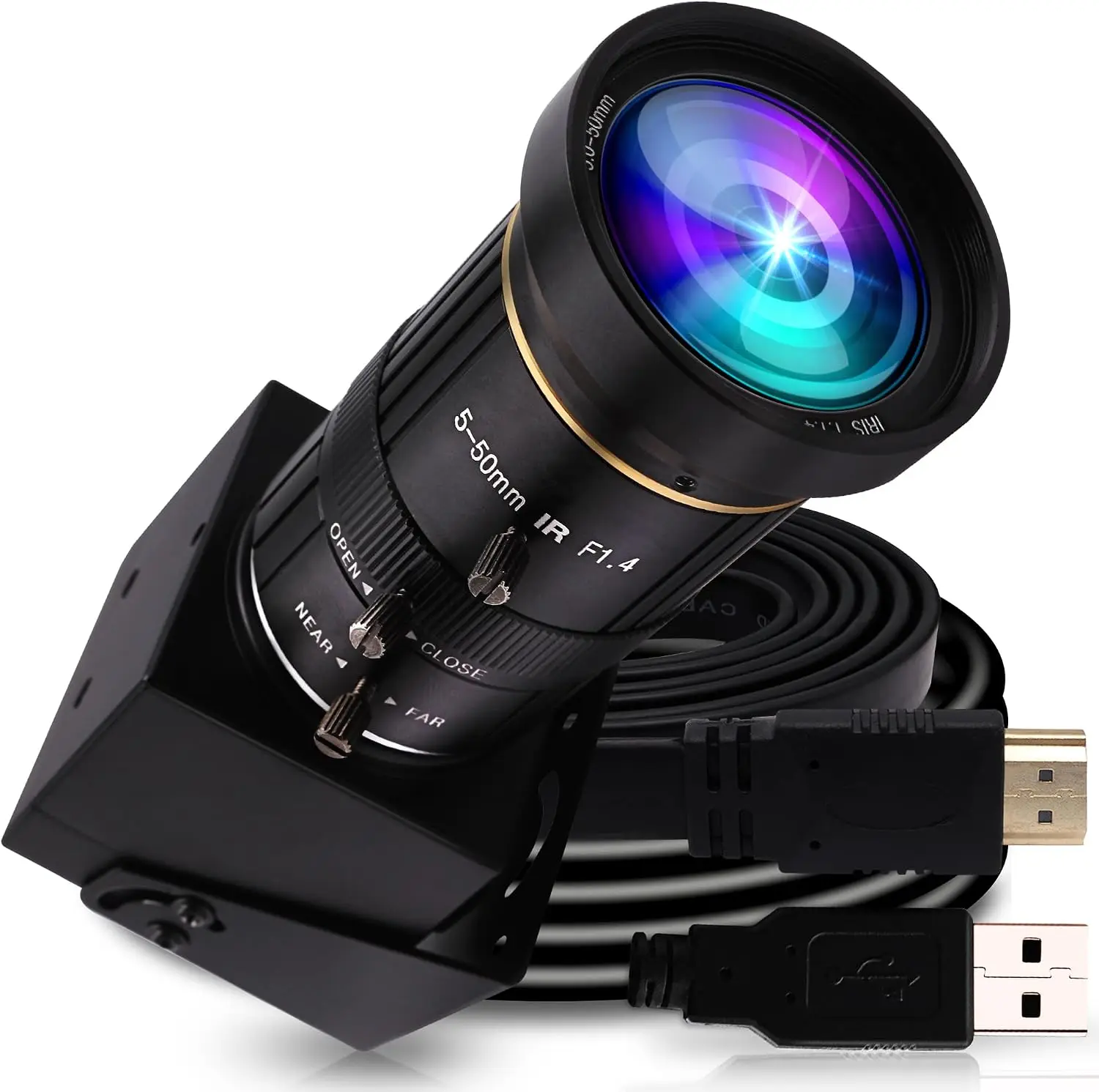 4K USB HDMI Manual Zoom Webcam with 5-50Mm Variable Focus 7