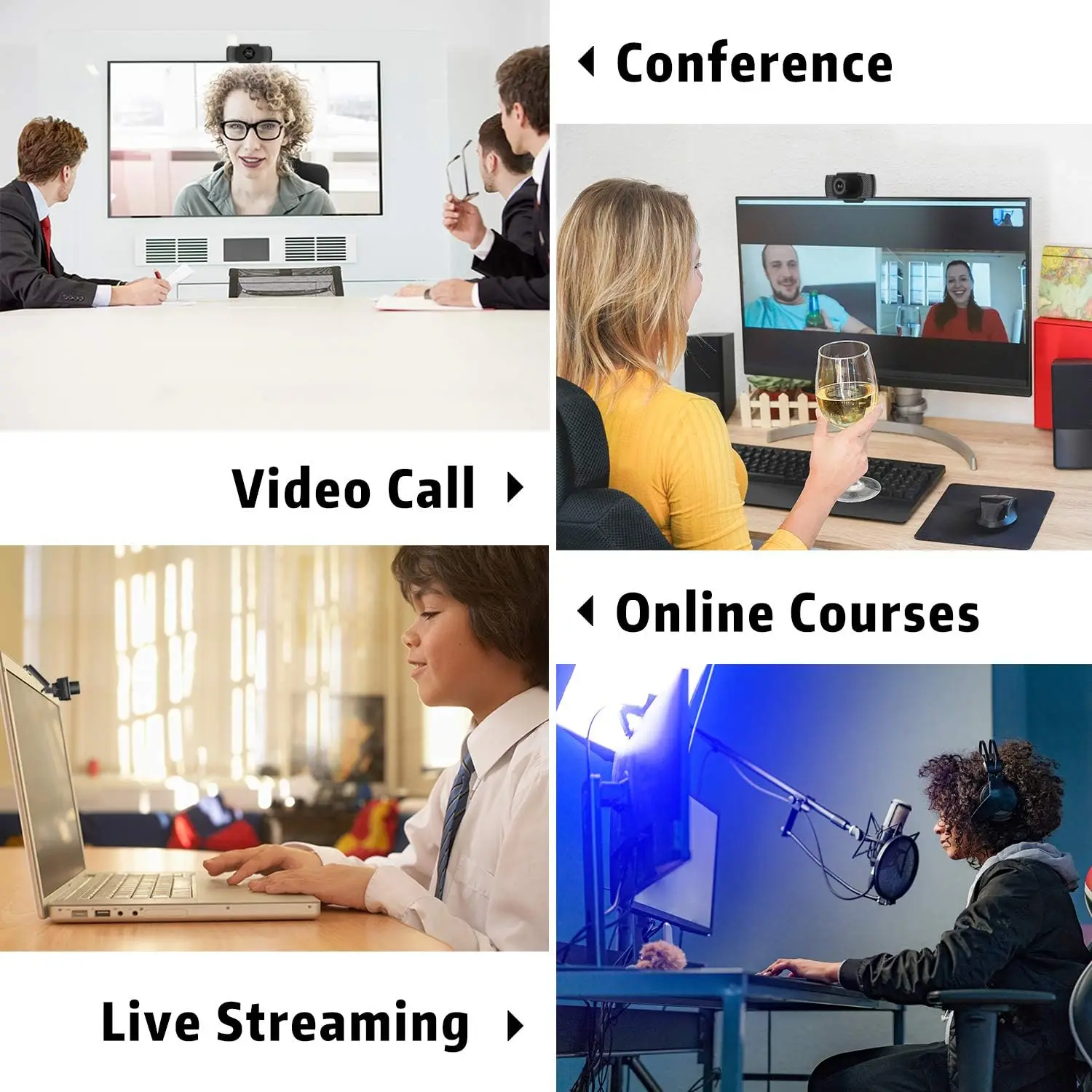1080P HD Webcam with Microphone for Laptop Desktop Mac Tv 8